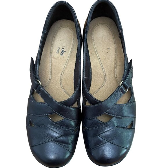 CLARKS Bendables Ashland Flats Black Womens Size 7 Medium Leather Upper EUC - Picture 5 of 8